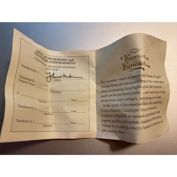 Thomas Kinkade Hawthorne Village "Lamplight Bridge" Three Piece Set - Picture 12 of 13